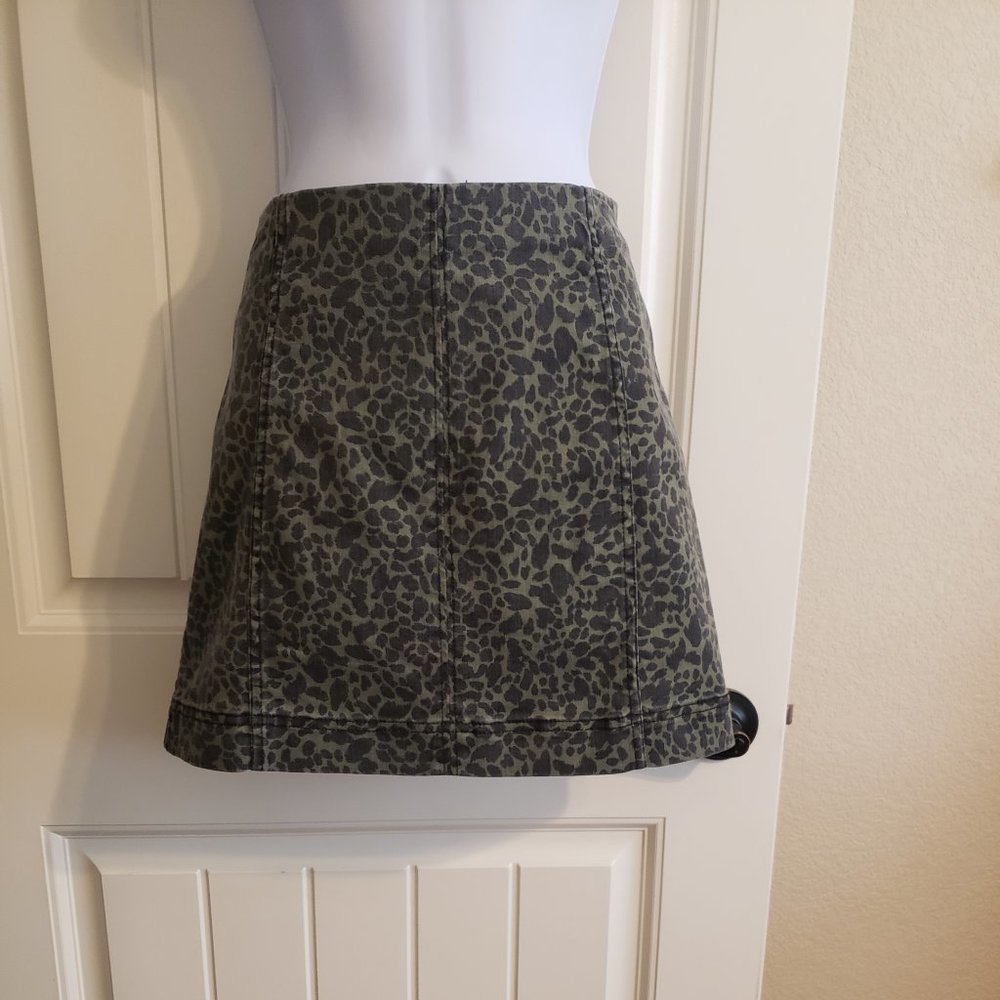 Jolt Green Leopard Mini skirt NWT